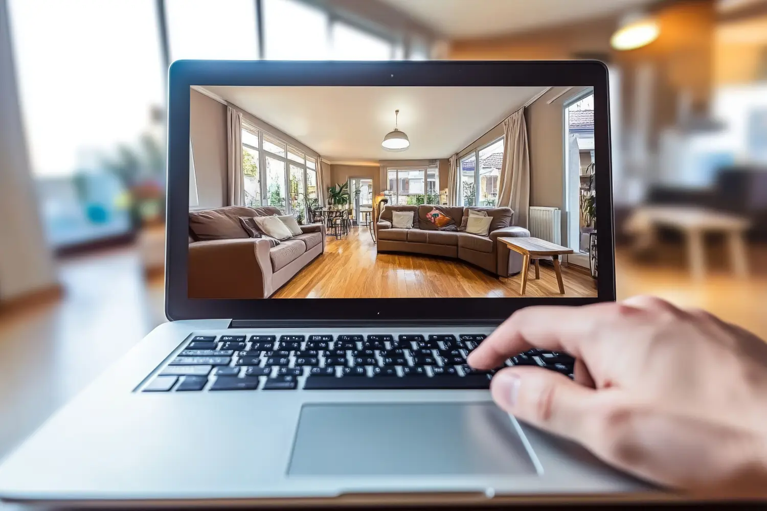 Bildschirm mit virtueller Immobilie.